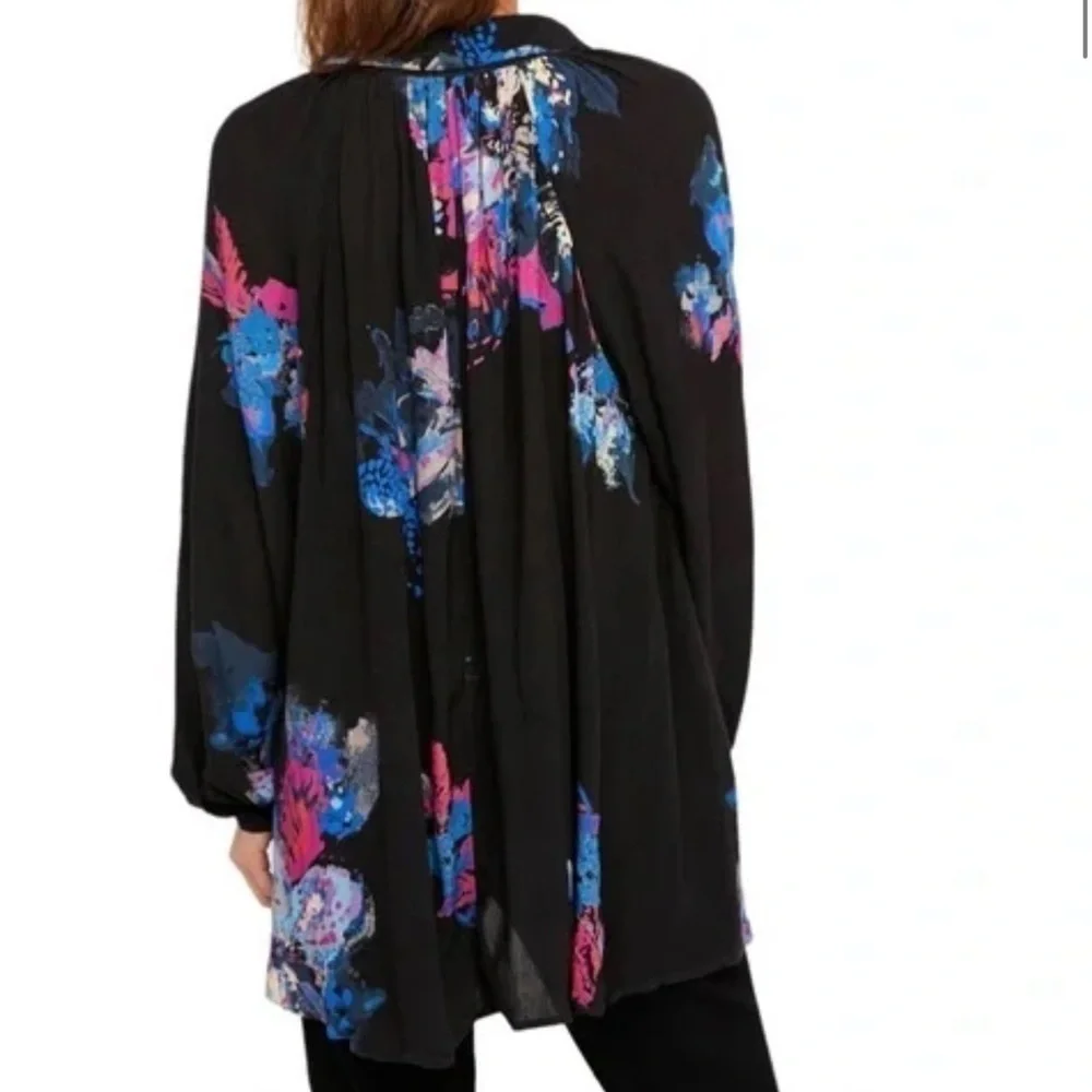 Free People Meadow Lark flowy floral high low hem Tunic size XS T71